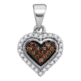 Splendid Jewellery 10kt White Gold Diamond Heart Cluster Pendant - Splendid Jewellery