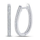 Splendid Jewellery 10kt White Gold Diamond Hoop Earrings - Splendid Jewellery