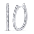 Splendid Jewellery 10kt White Gold Diamond Hoop Earrings - Splendid Jewellery