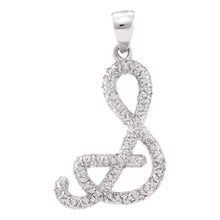 Load image into Gallery viewer, Splendid Jewellery 10kt White Gold Diamond Initial &amp; Letter Pendant - Splendid Jewellery