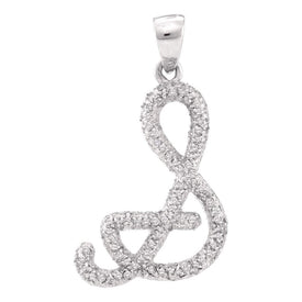 Splendid Jewellery 10kt White Gold Diamond Initial & Letter Pendant - Splendid Jewellery