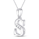 Splendid Jewellery 10kt White Gold Diamond Initial Pendant - Personalized Elegance and Dazzling Brilliance - Splendid Jewellery