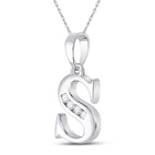 Splendid Jewellery 10kt White Gold Diamond Initial Pendant - Personalized Elegance and Dazzling Brilliance - Splendid Jewellery