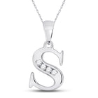 Splendid Jewellery 10kt White Gold Diamond Initial Pendant - Personalized Elegance and Dazzling Brilliance - Splendid Jewellery