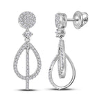 Splendid Jewellery 10kt White Gold Diamond Teardrop Dangle Earrings - Splendid Jewellery