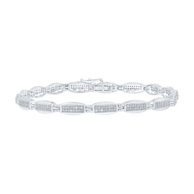 Splendid Jewellery 10kt White Gold Men's Diamond Link Bracelet - 3/4 Ct.t.w. - Splendid Jewellery