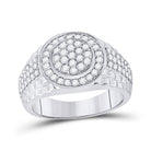 Splendid Jewellery 10kt White Gold Men's Round Diamond Cluster Ring - 1 - 3/8 Cttw - Splendid Jewellery
