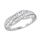 Splendid Jewellery 10kt White Gold Women's Diamond Crossover Band Ring - Splendid Jewellery
