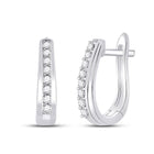 Splendid Jewellery 10kt White Gold Womens Diamond Oblong Hoop Earrings - Splendid Jewellery