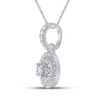 Splendid Jewellery 10kt White Gold Womens Round Diamond Circle Pendant - Splendid Jewellery