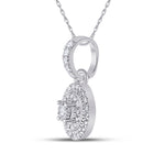 Splendid Jewellery 10kt White Gold Womens Round Diamond Circle Pendant - Splendid Jewellery