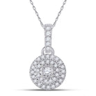 Splendid Jewellery 10kt White Gold Womens Round Diamond Circle Pendant - Splendid Jewellery