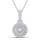 Splendid Jewellery 10kt White Gold Womens Round Diamond Circle Pendant - Splendid Jewellery