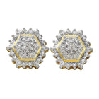 Splendid Jewellery 10kt Yellow Gold Diamond Hexagon Cluster Earrings - Splendid Jewellery
