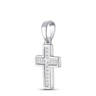 Splendid Jewellery Diamond Cross Pendant | 10kt White Gold Womens Princess Diamond Cross Pendant 1/3 Cttw - Splendid Jewellery