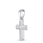 Splendid Jewellery Diamond Cross Pendant | 10kt White Gold Womens Princess Diamond Cross Pendant 1/3 Cttw - Splendid Jewellery