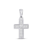 Splendid Jewellery Diamond Cross Pendant | 10kt White Gold Womens Princess Diamond Cross Pendant 1/3 Cttw - Splendid Jewellery