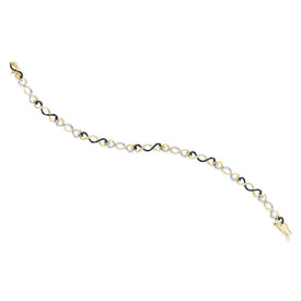 Splendid Jewellery Sterling Silver Black Diamond Infinity Bracelet - Splendid Jewellery