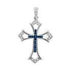 Splendid Jewellery Sterling Silver Blue Diamond Cross Pendant - Splendid Jewellery