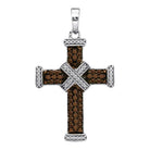 Splendid Jewellery Sterling Silver Brown Diamond Cross Pendant - Splendid Jewellery