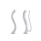 Splendid Jewellery Sterling Silver Diamond S - Shape Climber Earrings - Splendid Jewellery