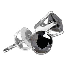 Load image into Gallery viewer, Splendid Jewellery Sterling Silver Unisex Black Diamond Solitaire Earrings - Splendid Jewellery