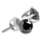 Splendid Jewellery Sterling Silver Unisex Black Diamond Solitaire Earrings - Splendid Jewellery
