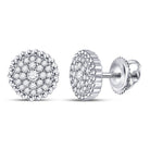 Splendid Jewellery's Enchanting 10kt White Gold Diamond Beaded Halo Earrings - Splendid Jewellery