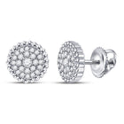Splendid Jewellery's Enchanting 10kt White Gold Diamond Beaded Halo Earrings - Splendid Jewellery