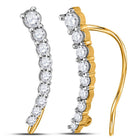 Splendid Journey of Diamonds: 10kt Yellow Gold Women's Climber Earrings - Splendid Jewellery
