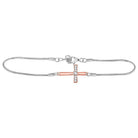 Splendid Sterling Silver Diamond Sideways Cross Bracelet - Splendid Jewellery