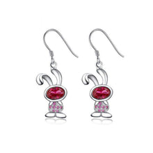 Load image into Gallery viewer, Sterling Silver Cute Small Rabbit Pink Cubic Zirconia Earrings Splendid Jewellery