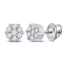 Sterling Silver Diamond Blossom Stud Earrings - Splendid Jewellery