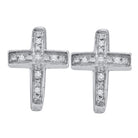 Sterling Silver Diamond Cross Huggie Hoop Earrings: A Symbolic Sparkle - Splendid Jewellery