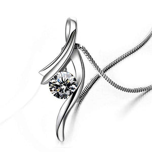 Sterling Silver Drop Pendant with Box Chain Necklace Splendid Jewellery