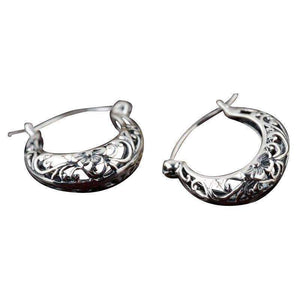 Sterling silver hollow flower retro earrings Splendid Jewellery