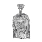 Sterling Silver Men's Round Diamond Jesus Face Charm Pendant - 3/8 Cttw - Splendid Jewellery - Splendid Jewellery