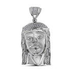 Sterling Silver Men's Round Diamond Jesus Face Charm Pendant - 3/8 Cttw - Splendid Jewellery - Splendid Jewellery