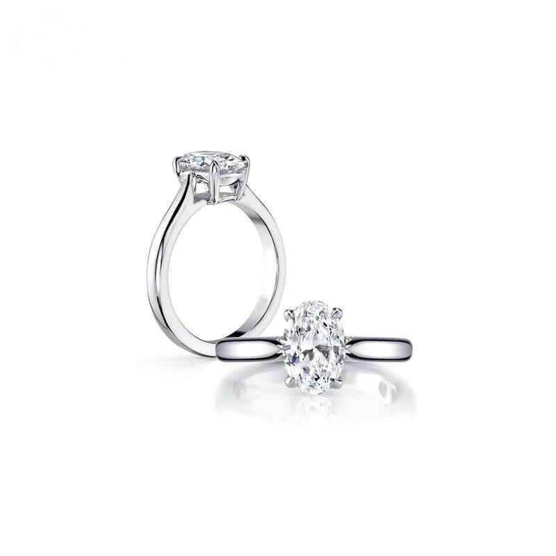 Sterling Silver Rose Gold Plated Lab Created Diamond Ring - Splendid Jewellery