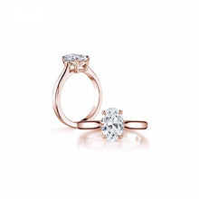 Load image into Gallery viewer, Sterling Silver Rose Gold Plated Lab Created Diamond Ring - Splendid Jewellery