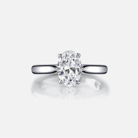 Sterling Silver Rose Gold Plated Lab Created Diamond Ring - Splendid Jewellery