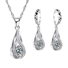Sterling Silver White Crystal Jewelry Set - Splendid Jewellery
