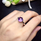 Stunning February Birthstone Natural Amethyst Solitaire Ring - Splendid Jewellery