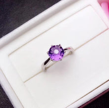 Load image into Gallery viewer, Stunning February Birthstone Natural Amethyst Solitaire Ring - Splendid Jewellery