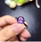 Stunning February Birthstone Natural Amethyst Solitaire Ring Splendid Jewellery