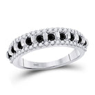Symmetrical Beauty | 10kt White Gold Womens Diamond Band Ring 1/2 Cttw - Splendid Jewellery