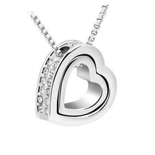 Load image into Gallery viewer, Tantalizing Heart Pendant Necklace With Czech Crystals - Silver Jewellery for Women Splendid Jewellery