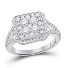 The Dazzling Brilliance 14kt White Gold Round Diamond Right Hand Cluster Ring - Splendid Jewellery