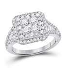 The Dazzling Brilliance 14kt White Gold Round Diamond Right Hand Cluster Ring - Splendid Jewellery