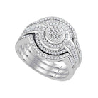 The Dazzling Brilliance Diamond Cluster Bridal Wedding Ring Band Set - Splendid Jewellery